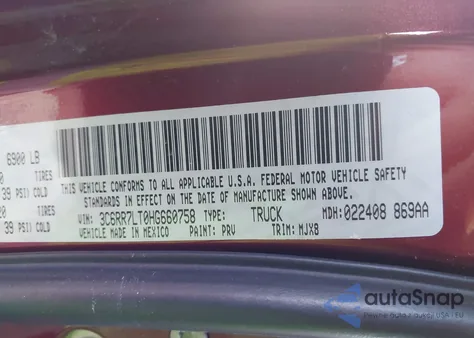 2017 Ram 1500 Big Horn 4X4 5'7 Box z USA, uszkodzony, nr VIN 3C6RR7LT0HG660758